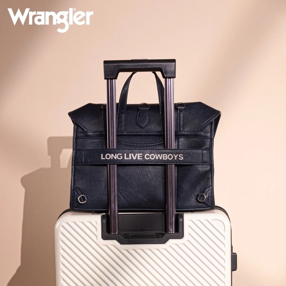 Wrangler Top Handle Carry Satchel/Laptop Bag/Backpack/Crossbody Navy Blue main image 5
